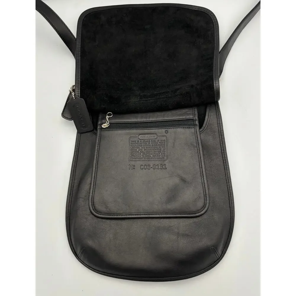 Coach 9131 Saddle Flap Crossbody | 90s Leather Hippie Bag | Vintage Minimal - Picture 7 of 16